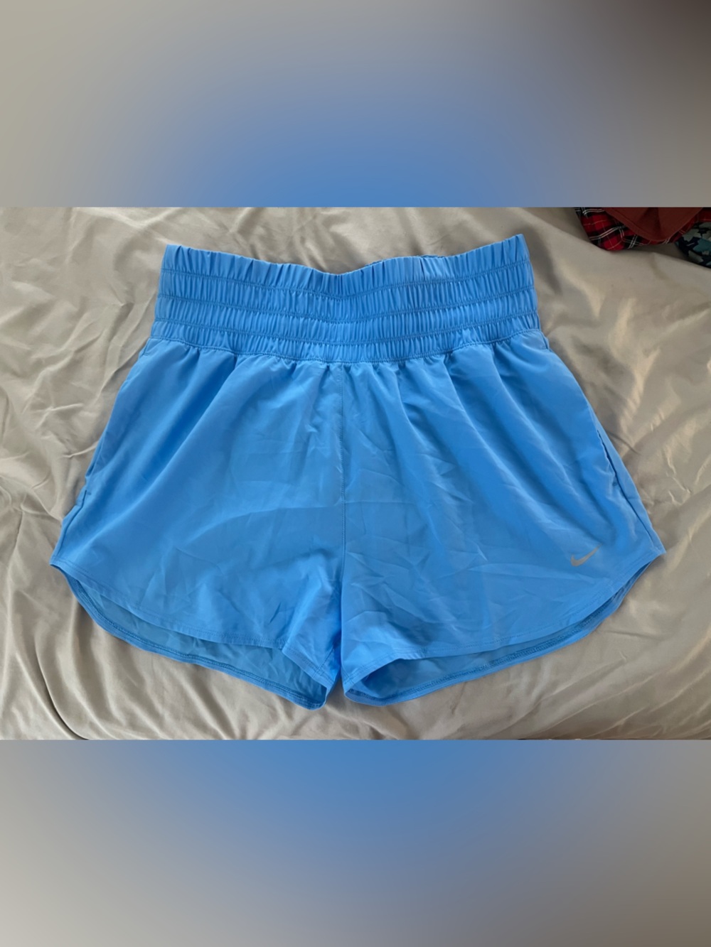 NWOT Nike Blue High Waisted Dri-Fit Brief Lined Shorts Large